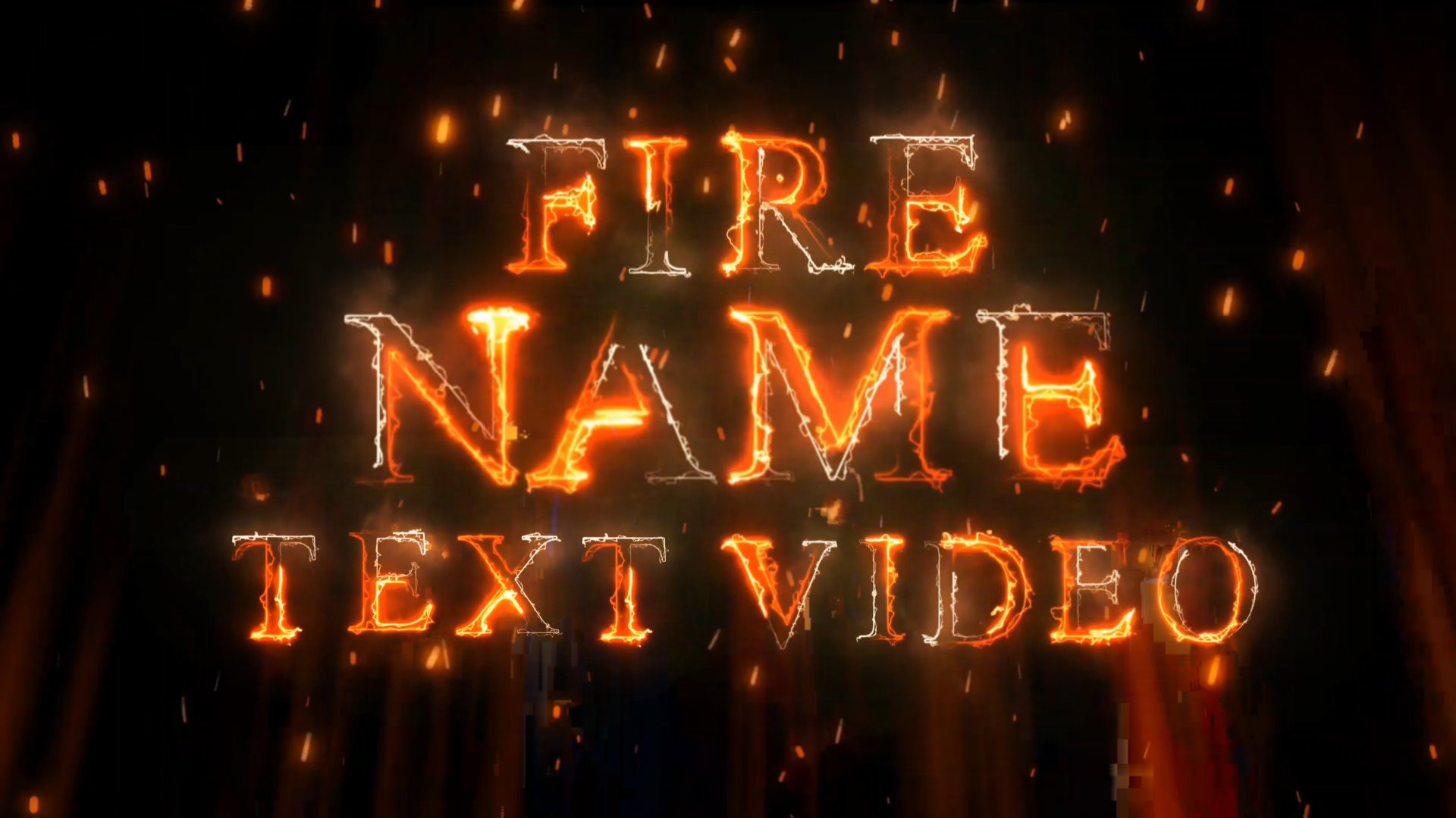 Fire Text Name Art Latter Video Editing