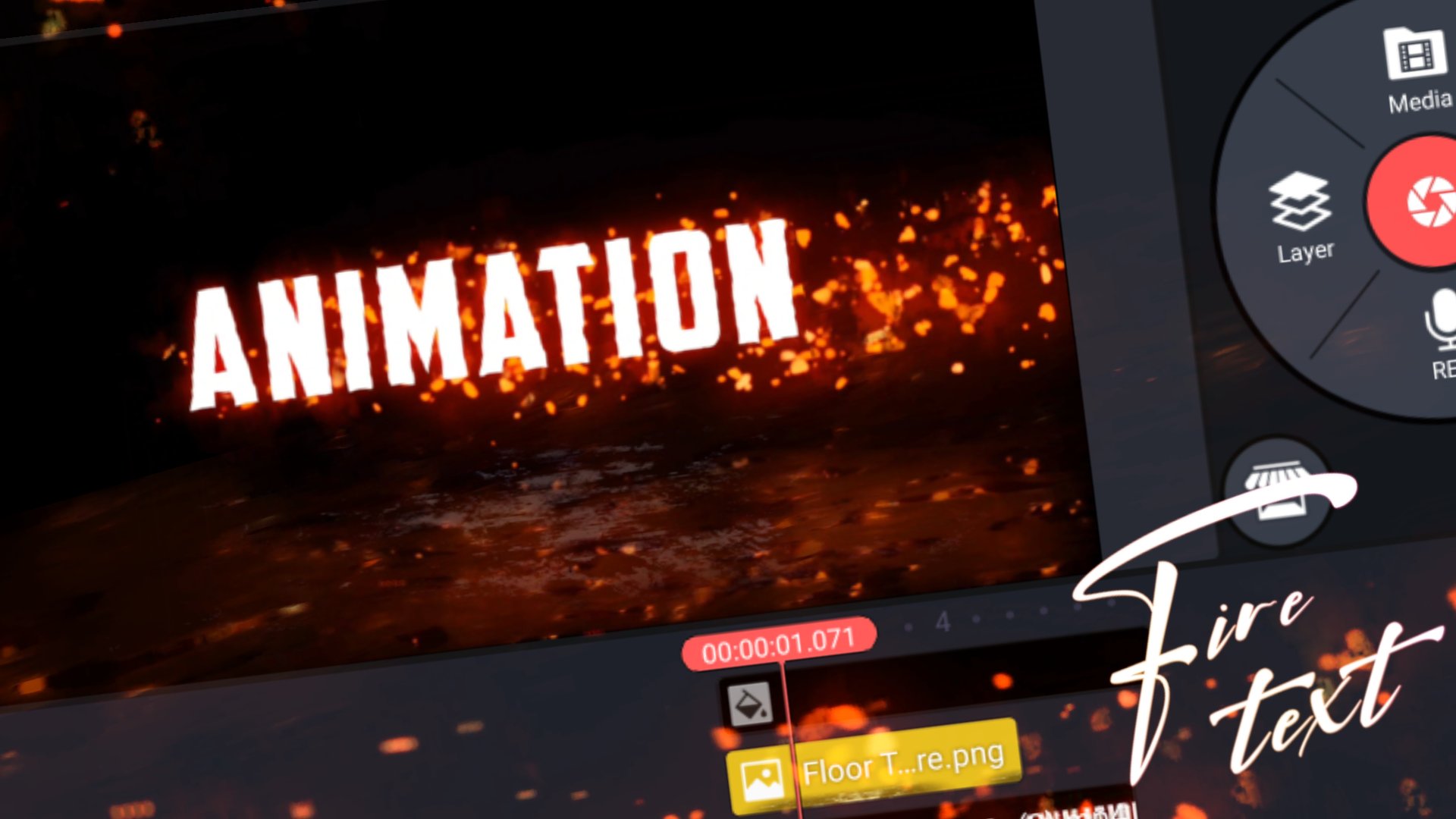 Cinematic FIRE TEXT ANIMATION IN ANDROID